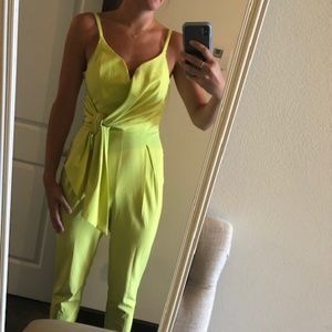 NWT Bright Citron Green chartreuse Jumpsuit